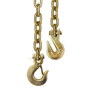 Grade 70 Gold Chromate Transport Chain with Hooks and Latch