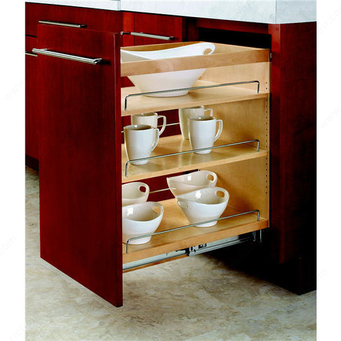 Cabinet-Organizers - Adjustable Wood Pull-Out Organizers for Kitchen or  Vanity Base Cabinet - Full Extension Tri-Slides - by Rev A Shelf