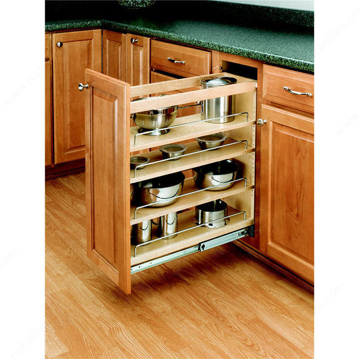 Rev-A-Shelf 5 Inch Width Wood Cabinet Pull-Out Hood Organizer with