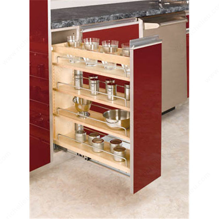 Wood Base Organizer 14 inch/3-Tier Pull-Out Shelf, 448-BC-14C