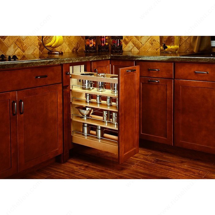 Kitchen Storage, Single Wood Bottom Mount Pullout Drawer with