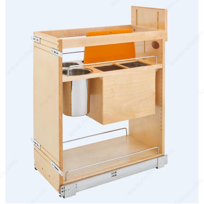 Base Utensil Pullout with Soft-Close for 9 Full Height Base Cabinet