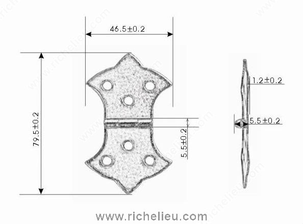 Butterfly Hinge - 490 - Richelieu Hardware