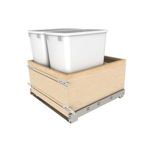 Bastidor deslizable Rev-A-Shelf de madera con cierre suave para centro de reciclado