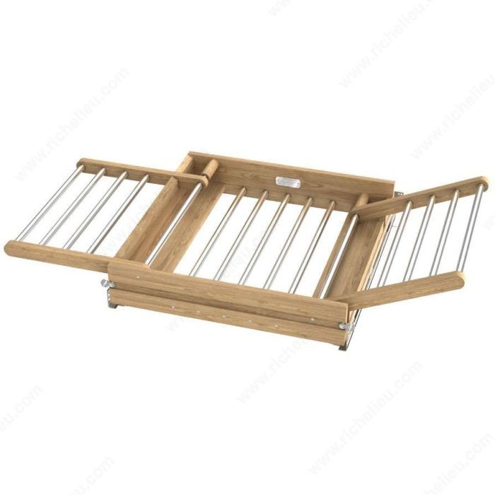 FOLDING WOODEN AND METAL CLOTHES DRYING RACK - Light beige