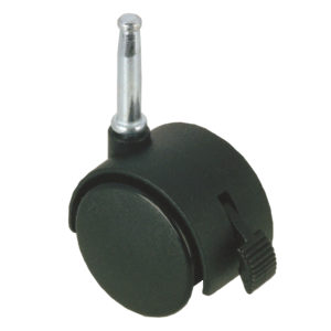 Dual-Wheel Furniture Caster - With Wood Stem