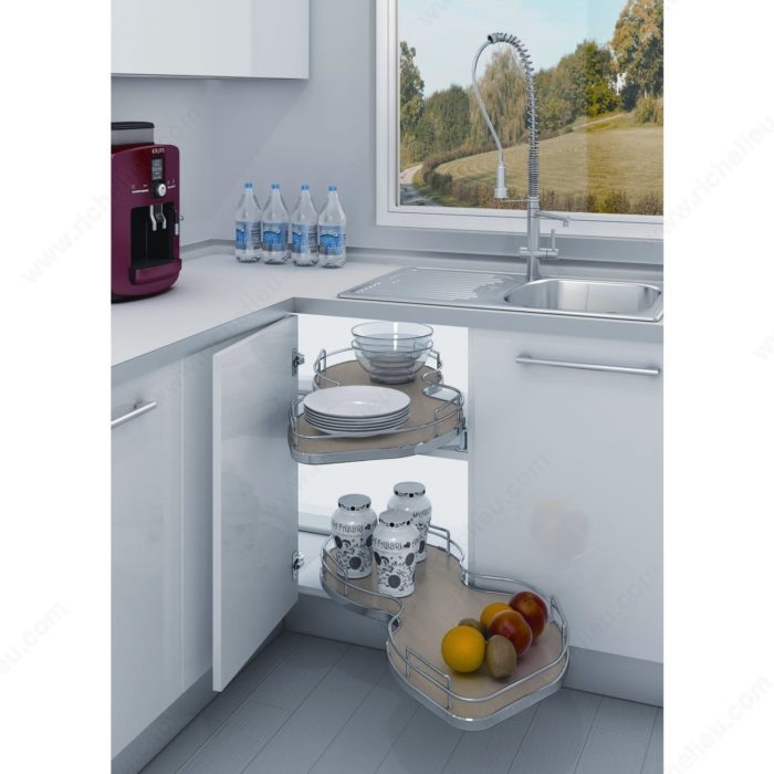 Richelieu Pull Out Cabinet Organizer 9 inch wide x 18.5 Inch Deep Chrome