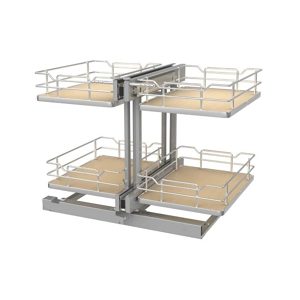 Rev-A-Shelf  2-Tier Blind-corner Organizer with Independent Top Baskets and Shock-absorbing Close