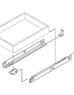 TANDEM 552H Single Extension Concealed Undermount Slide for Framed Cabinet
