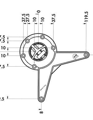 Pata de diseño de 705 mm (27 3/4'') para mesas - 612