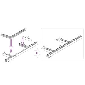 Cache-rail pour couvrir un ensemble de rails pour espaces de rangement en parallèle