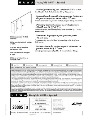 Instructions for door thickness 46 - 57 mm