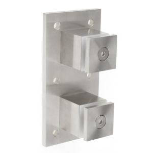 Square Double-Point Mounting Bracket for Glass Railing
