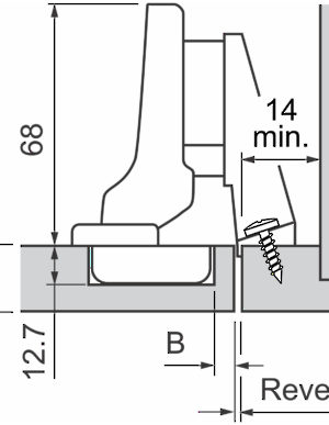 CLIP top Hinge - 95° for Thick Doors