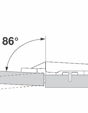 Limitador de ángulo de apertura 86° para bisagras CLIP top 107°
