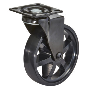 Aluminum Single Wheel Design Caster - Black on Black