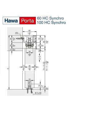 Dessin technique - Porta 60 100 HC Synchro
