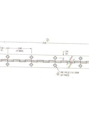 Bisagras de piano - 26,9 mm (1 1/16") de ancho