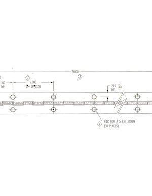 Pentures piano de 1 1/16 po (26,9 mm) de largeur