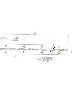 Bisagras de piano - 26,9 mm (1 1/16") de ancho