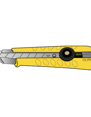 Cúter de alta resistencia OLFA modelo L-1- Para cuchillas de 18 mm (23/32")