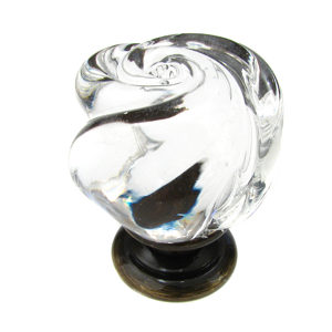 Traditional Murano Glass and Metal Knob - 9030
