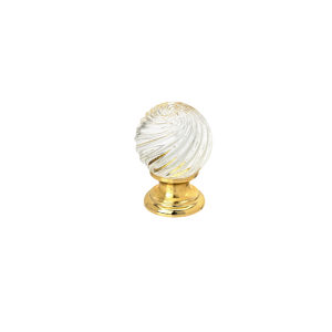 Traditional Crystal and Brass Knob - 9912