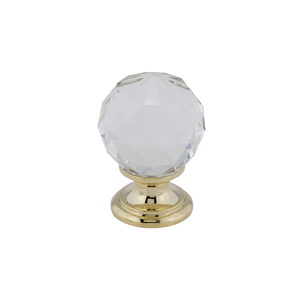 Contemporary Crystal and Brass Knob - 9993