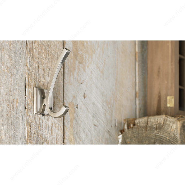 Richelieu BP7802180 2.2 Transitional Horizontal Double Coat Hook - Nickel