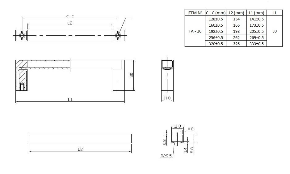 Modern Metal and Aluminum Pull - 801 - Richelieu Hardware