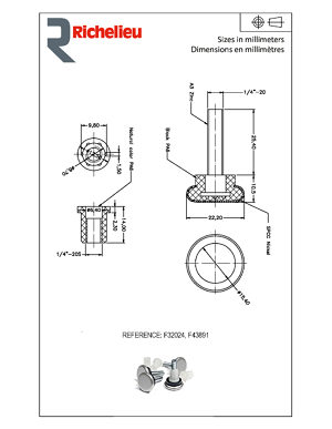 Deslizadores ajustables con base de acero acolchada - Richelieu Hardware