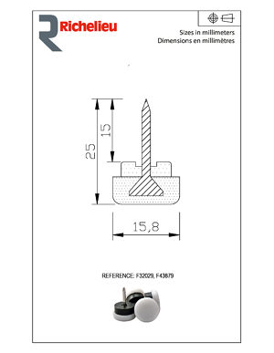 Deslizadores ajustables con base de acero acolchada - Richelieu Hardware