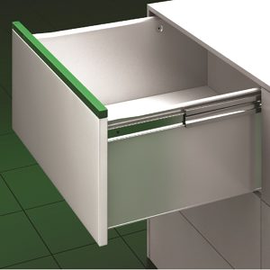 Drawer and metal side