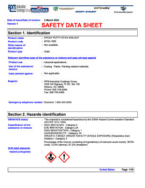 US Safety Data sheets