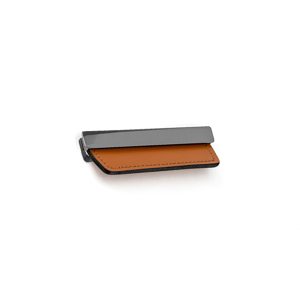 Contemporary Leather and Metal Recessed Pull - MN2426Z