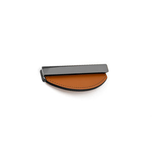 Contemporary Leather and Metal Recessed Pull - MN2467Z