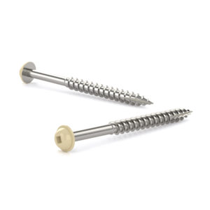 Zinc-Plated Wood Screw, Pan Washer Head, Square Drive, Coarse Thread, Type 17 Point