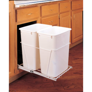 Rev-A-Shelf double Pull-Out Waste Containers - Metallic Silver