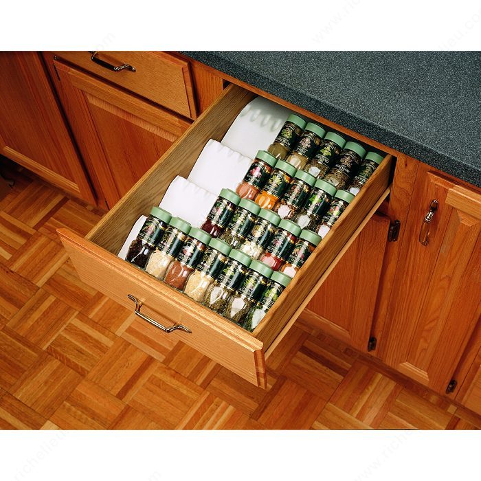  Accesorio especiero de madera para cajón, de la marca  Rev-A-Shelf, Madera, Natural, L : Hogar y Cocina