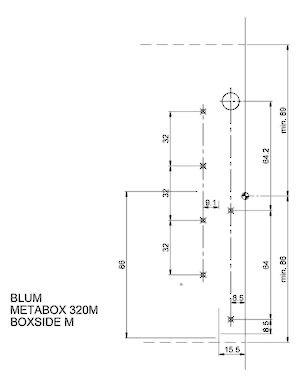 Côtés de tiroir METABOX de la série 320M-C34 à sortie partielle