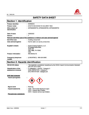 US Safety Data sheets
