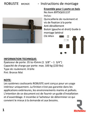 Instructions Robuste bronze