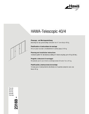 HAWA TELESCOPIC Systems: 80/2 - 80/3 - 40/4 - Richelieu Hardware