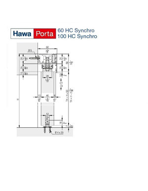 Dessin technique HAWA PORTA 60 100 HC Synchro