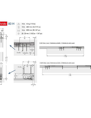 Rail inférieur triple EKU-Divido 80 H - Quincaillerie Richelieu