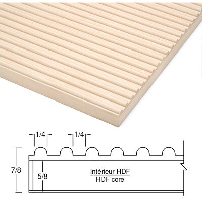 3165 - 1/4" wide rounded slats and grooves