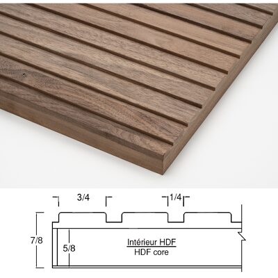3170 - 3/4" wide squared slats and 1/4" wide grooves