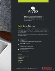 Richelieu Catalog Library - Riveo - Kitchen Sinks and Faucets
 - page 3