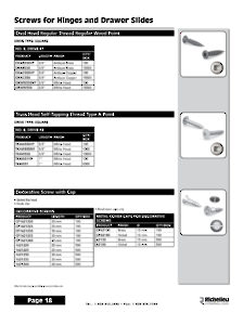 Librairie des catalogues Richelieu - Screws and Fasteners
 - page 18