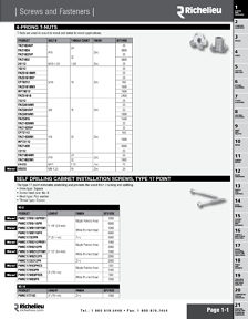 Richelieu Catalog Library - Screws and fasteners 
 - page 1